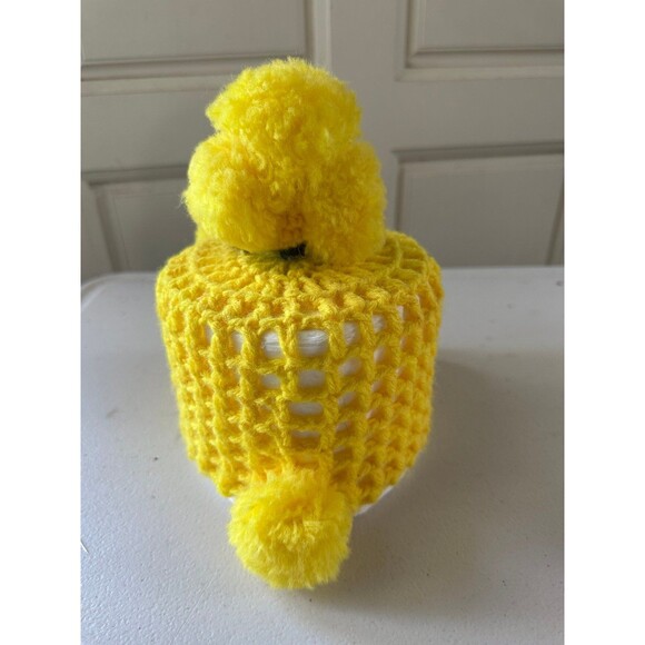 Vintage Handmade Handcrafted Crochet Plush Poodle Dog Toilet Paper Roll Cover - Picture 4 of 5